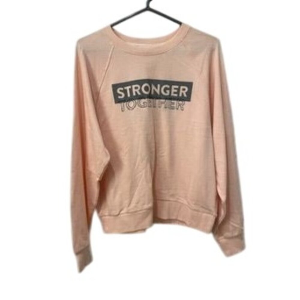Peloton M "Stronger Together" Peach Pink Salmon Sweatshirt
